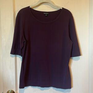 Lafayette 148 NY Plum Scoop Neck Sweater